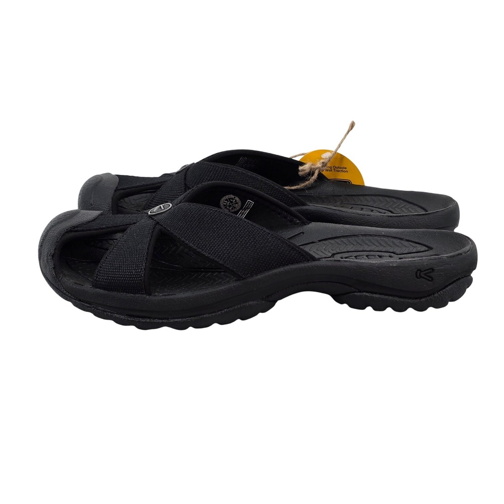 Keen Bali TG Women 6.5 Black Steel Grey Outdoor Slide Sandals 1029164